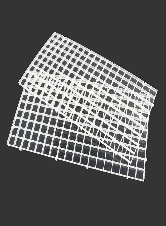 RLECS 2pcs 30cm x 15cm Plastic Grid Divider Tray Egg Crate Louvre Aquarium Fish Tank Bottom Isolation, White - Image 2